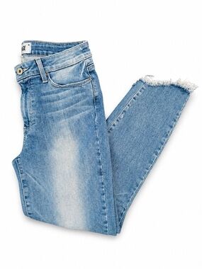 PAIGE Hoxton Crop Raw Hem Jeans Size 28 Light Wash